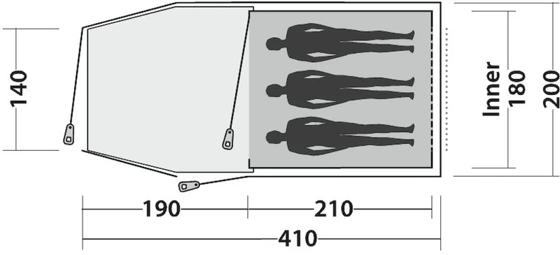 Easy Camp Spirit 300 Tunneltent - 3 Persoons - Groen 8 Easy Camp Spirit 300 Tunneltent - 3 Persoons - Groen - Afbeelding 8