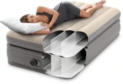 Intex Prime Comfort Luchtbed - Eenpersoons - Ingebouwde Elektrische Pomp -Kampeeruitrusting 1320 1900 64162 inuse 2023 300