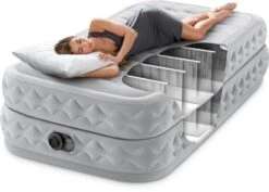 Intex Supreme Air Flow Luchtbed - Eenpersoons - Ingebouwde Elektrische Pomp -Kampeeruitrusting 1320 1900 64488 inuse 2023 300