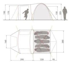 Vaude Campo Casa XT Koepeltent - 3/4 Persoons -Kampeeruitrusting 14229 g