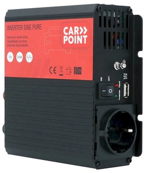 Carpoint Pure Sinus Omvormer 12V Naar 230V - 300W 2 Carpoint Pure Sinus Omvormer 12V Naar 230V - 300W - Afbeelding 2