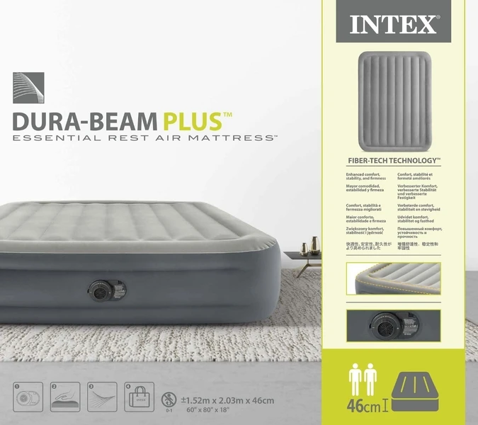 Intex Essential Rest Luchtbed - Queensize - Ingebouwde Elektrische Pomp 4 Intex Essential Rest Luchtbed - Queensize - Ingebouwde Elektrische Pomp - Afbeelding 4