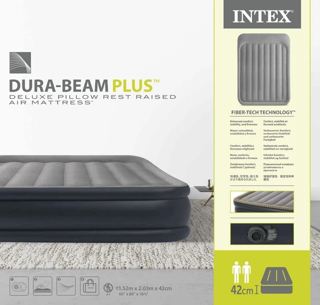 Intex Deluxe Pillow Rest Raised Luchtbed - Queensize - Ingebouwde Elektrische Pomp 8 Intex Deluxe Pillow Rest Raised Luchtbed - Queensize - Ingebouwde Elektrische Pomp - Afbeelding 8