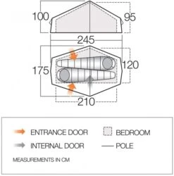 Vango F10 Helium UL 2 Ultralichte Trekking Tunneltent - 1/2 Persoons - Groen -Kampeeruitrusting 1900 1783 f10 helium ul 2 1
