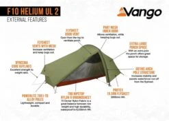 Vango F10 Helium UL 2 Ultralichte Trekking Tunneltent - 1/2 Persoons - Groen -Kampeeruitrusting 1900 1783 f10 helium ul 2 6