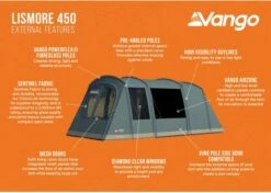 Vango Lismore 450 Tunneltent - 4 Persoons - Groen -Kampeeruitrusting 1900 1783 lismore 450 package 3