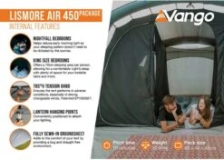 Vango Lismore Air 450 Opblaasbare Tunneltent - 4 Persoons - Groen -Kampeeruitrusting 1900 1783 lismore air 450 package 4