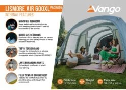 Vango Lismore Air 600XL Opblaasbare Tunneltent - 5 Persoons - Groen -Kampeeruitrusting 1900 1783 lismore air 600xl package 4