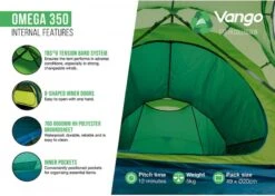 Vango Omega 350 Tunneltent - 3 Persoons - Groen -Kampeeruitrusting 1900 1783 omega 350 6