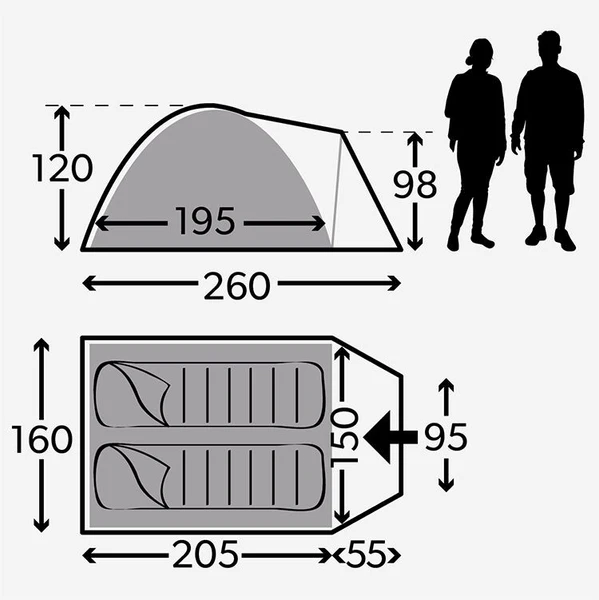 Kampa Brighton Grey 2 Tunneltent - 2 Persoons 2 Kampa Brighton Grey 2 Tunneltent - 2 Persoons - Afbeelding 2