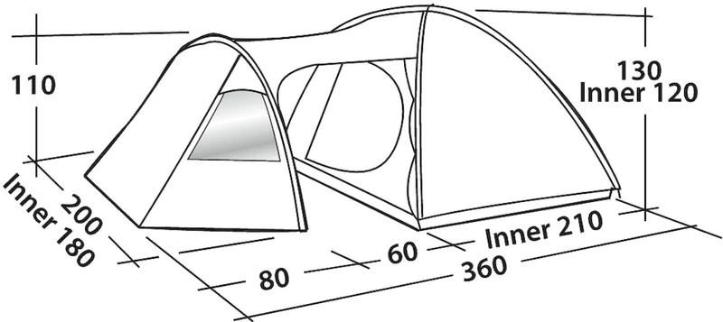 Easy Camp Eclipse 300 Tunneltent - 3 Persoons - Groen 6 Easy Camp Eclipse 300 Tunneltent - 3 Persoons - Groen - Afbeelding 6