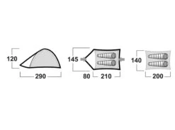 Husky Bizam Koepeltent - 2+ Persoons -Kampeeruitrusting bizam afmetingen