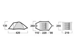 Husky Bizon Koepeltent - 4+ Persoons -Kampeeruitrusting bizon afmetingen