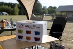 LotusGrill XL Hybrid Houtskoolbarbecue - Rood -Kampeeruitrusting doos lotusgrill 4